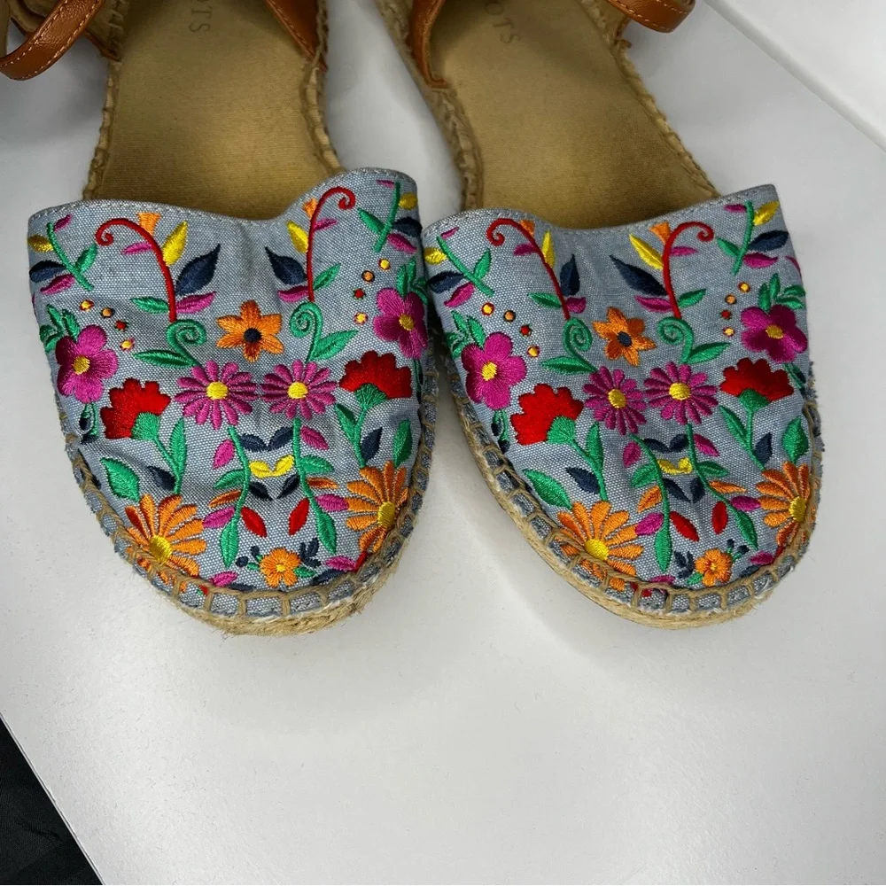 Talbots Izzy D'orsay Espadrille Chambray Closed Toe Sandals‎